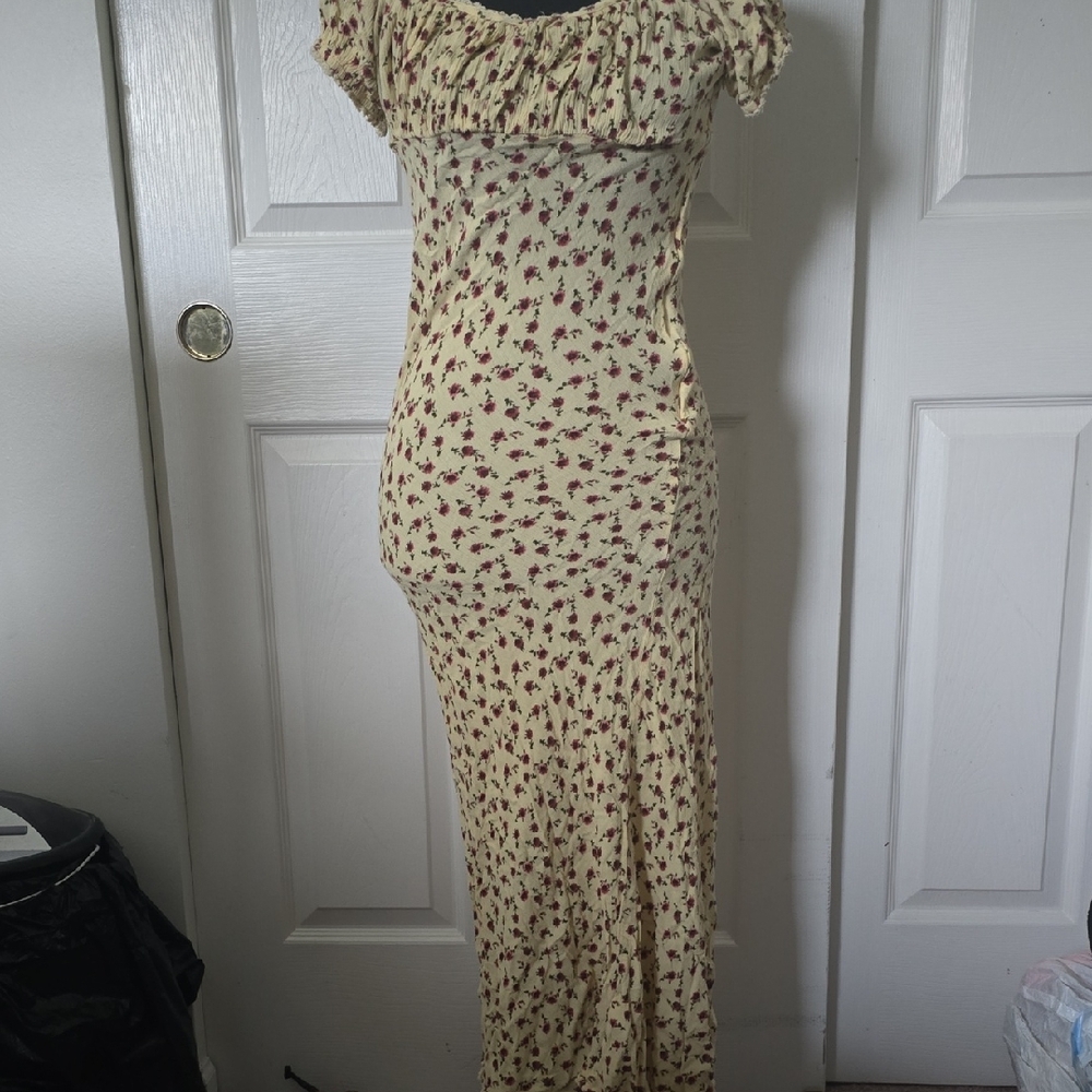 Floral Maxi Dress in Cream and Red